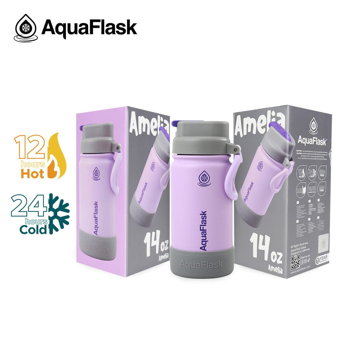 Aquaflask FLASK BOTTLE Aquaflask Kids Flipsip 415ml Flask Amelia AF-T107
