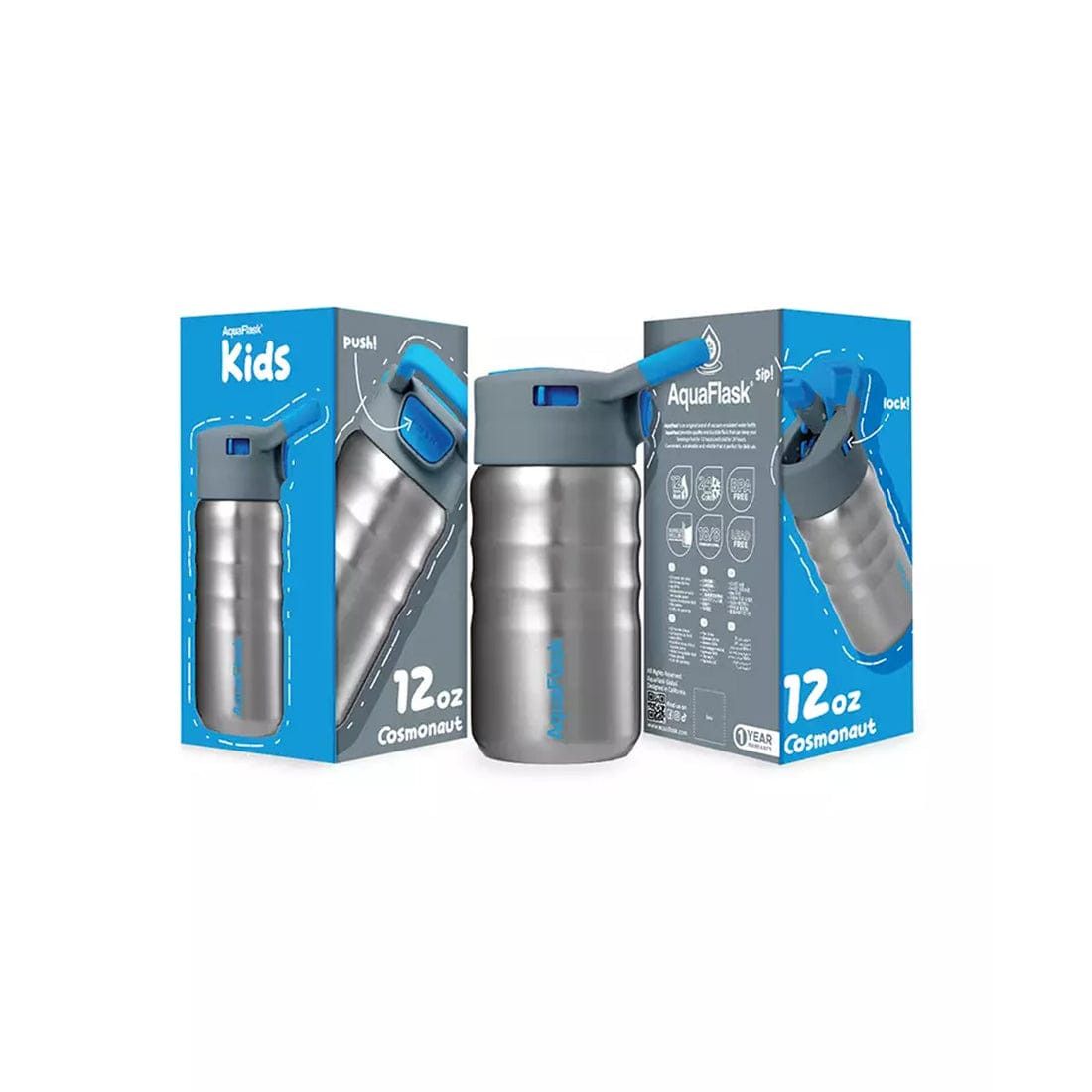 Aquaflask FLASK BOTTLE Aquaflask Kids Straw Sip 355ml Flask Cosmonaut AF-R