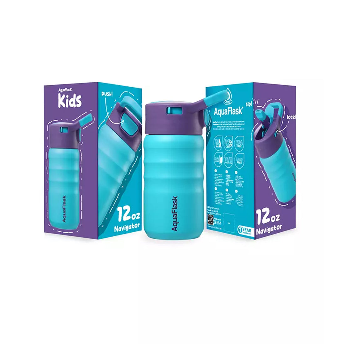 Aquaflask FLASK BOTTLE Aquaflask Kids Straw Sip 355ml Flask Navigator