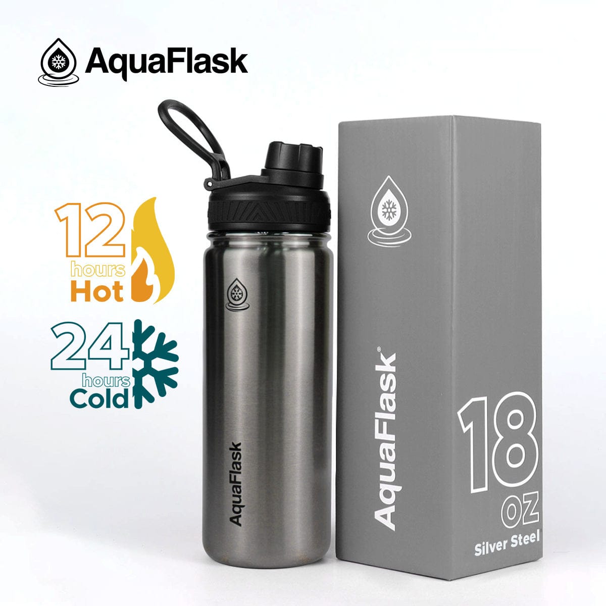 Aquaflask FLASK BOTTLE Aquaflask Regular 532ml Flask Silver Steel AF-Q09
