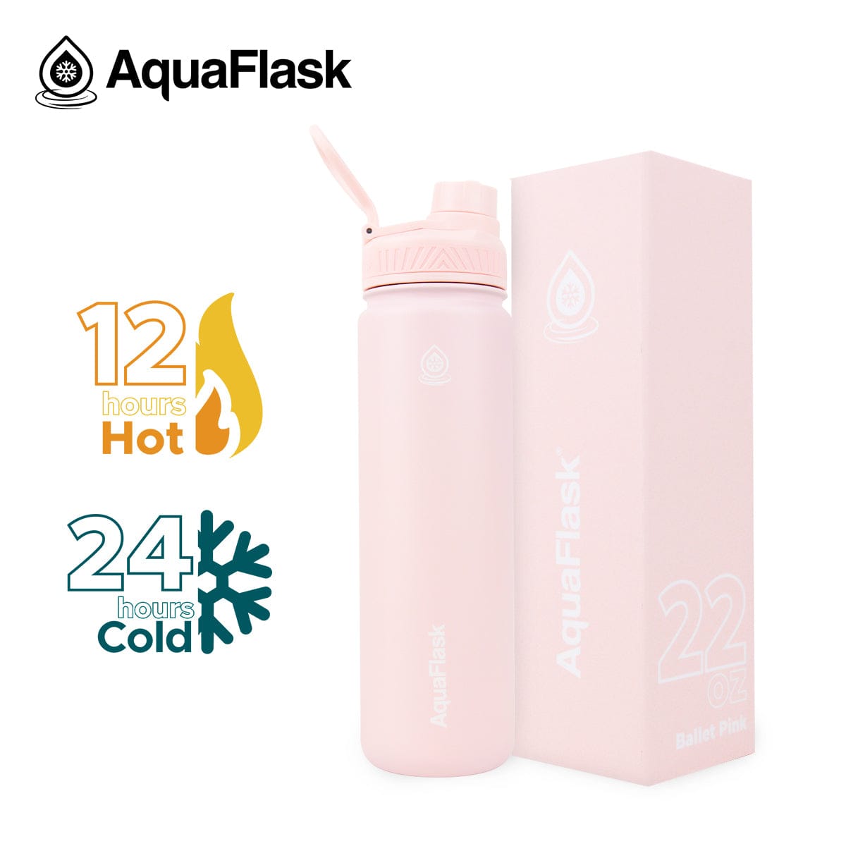 Aquaflask FLASK BOTTLE Aquaflask Regular 650ml Flask Ballet Pink AF-S26