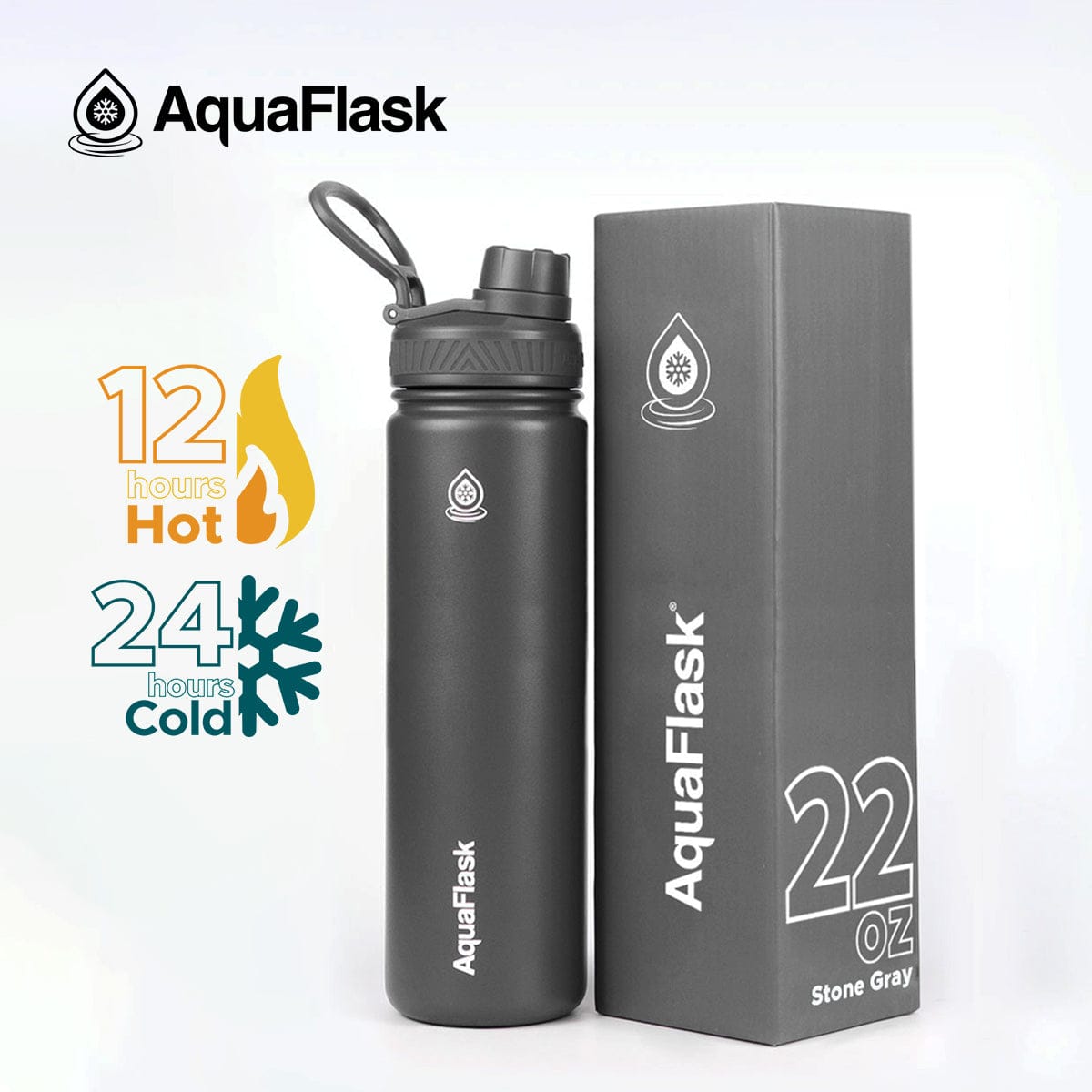 Aquaflask FLASK BOTTLE Aquaflask Regular 650ml Flask Stone Grey AF-R27