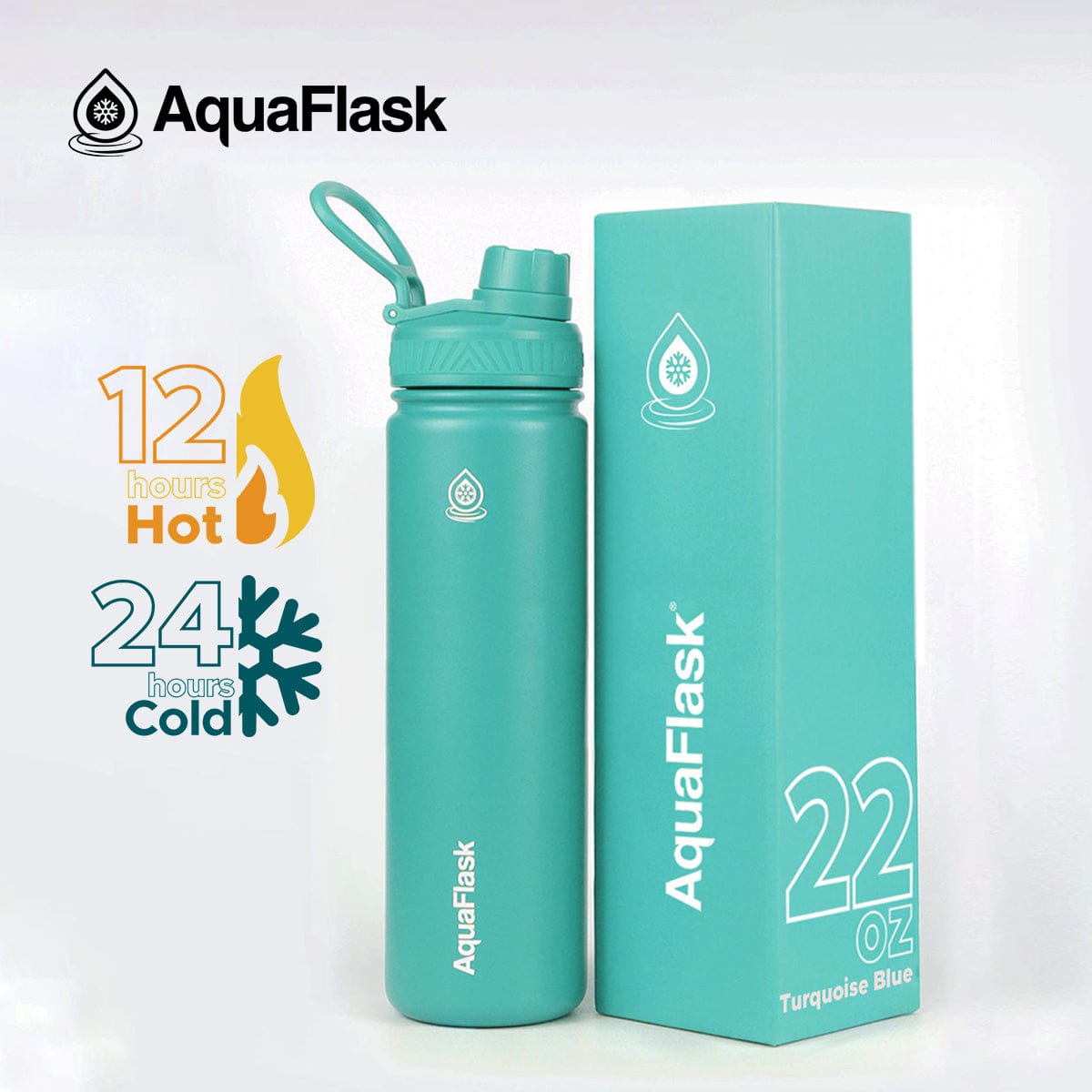 Aquaflask FLASK BOTTLE Aquaflask Regular 650ml Flask Turquoise Blue AF-R26