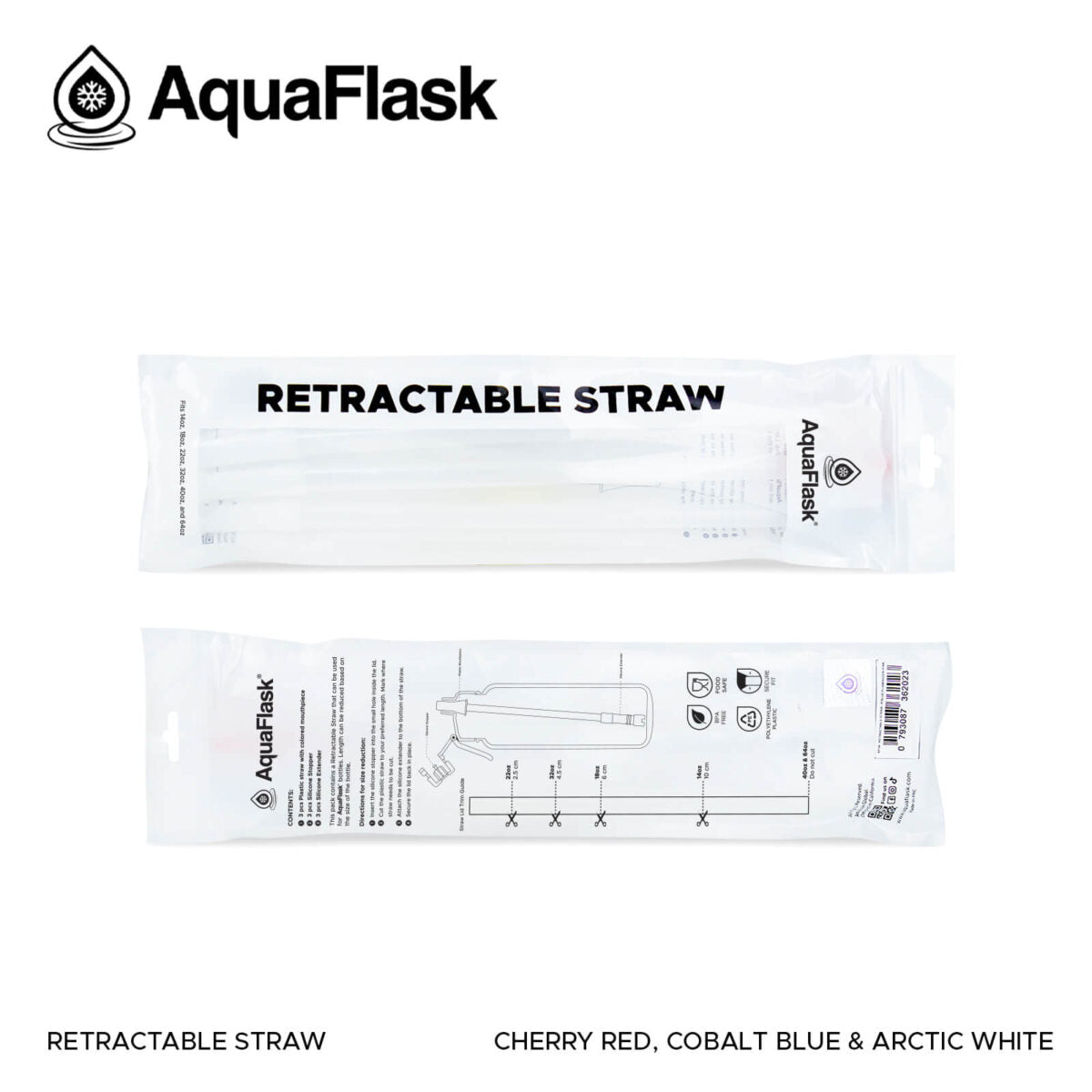 Aquaflask FLASK BOTTLE Aquaflask Retractable Straw AF-A221