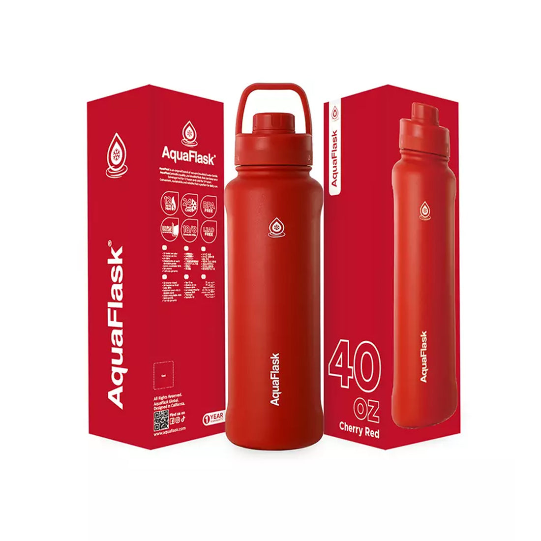 Aquaflask FLASK BOTTLE Aquaflask Sport 1182ml Flask Cherry Red AF-W148