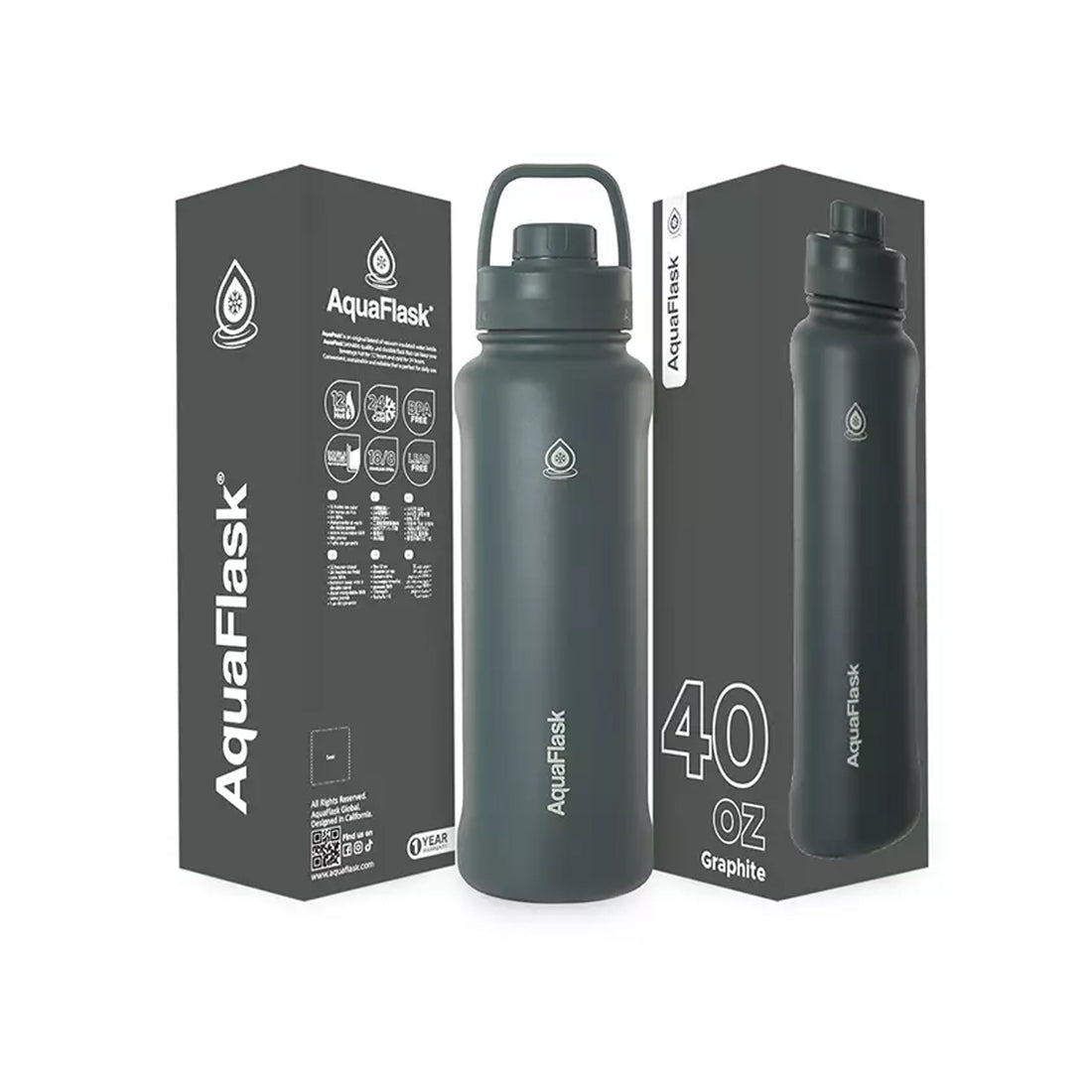 Aquaflask FLASK BOTTLE Aquaflask Sport 1182ml Flask Graphite AF-W150
