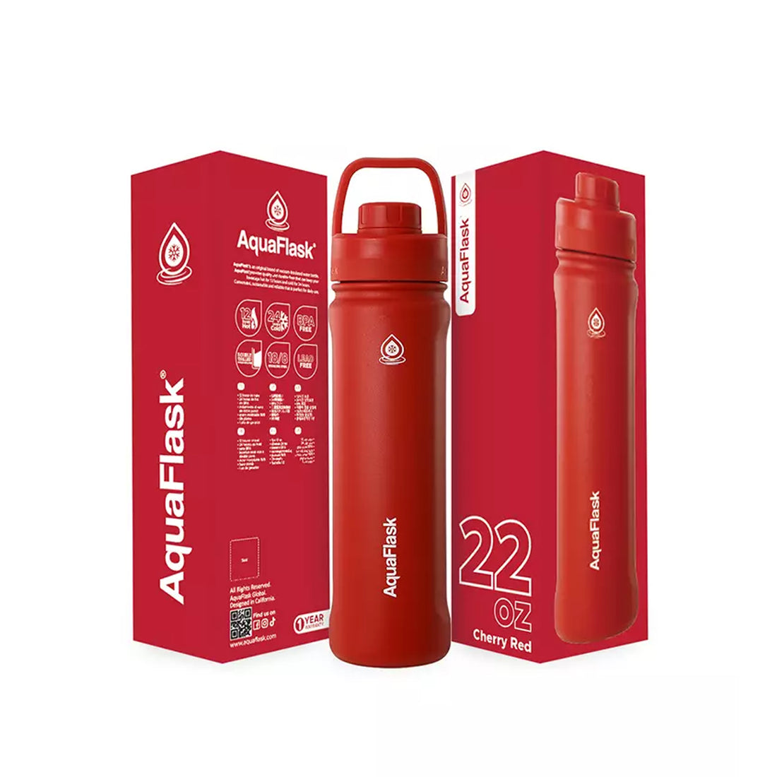 Aquaflask FLASK BOTTLE Aquaflask Sport 650ml Flask Cherry Red AF-T125