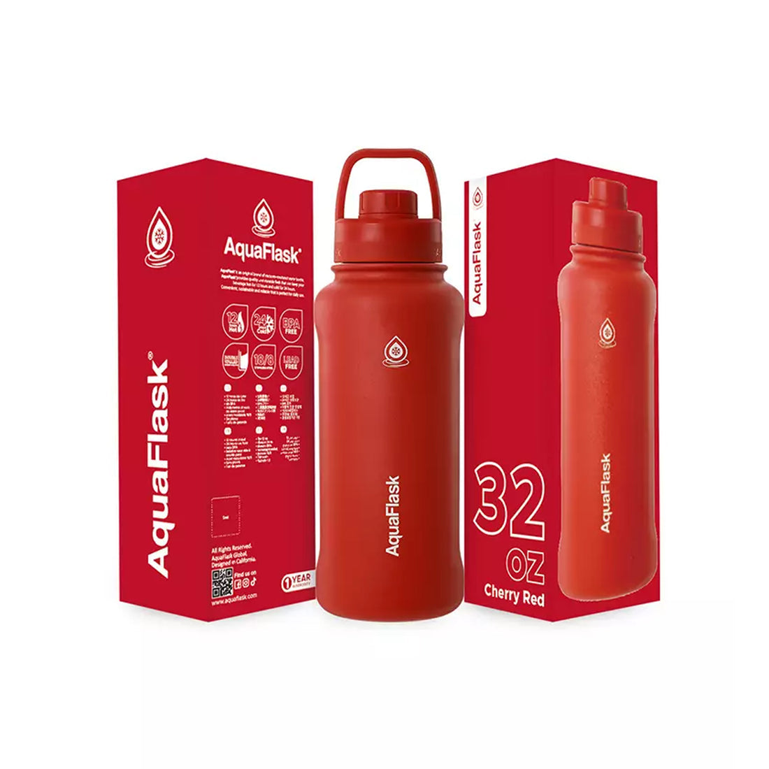 Aquaflask FLASK BOTTLE Aquaflask Sport 950ml Flask Cherry Red AF-V188
