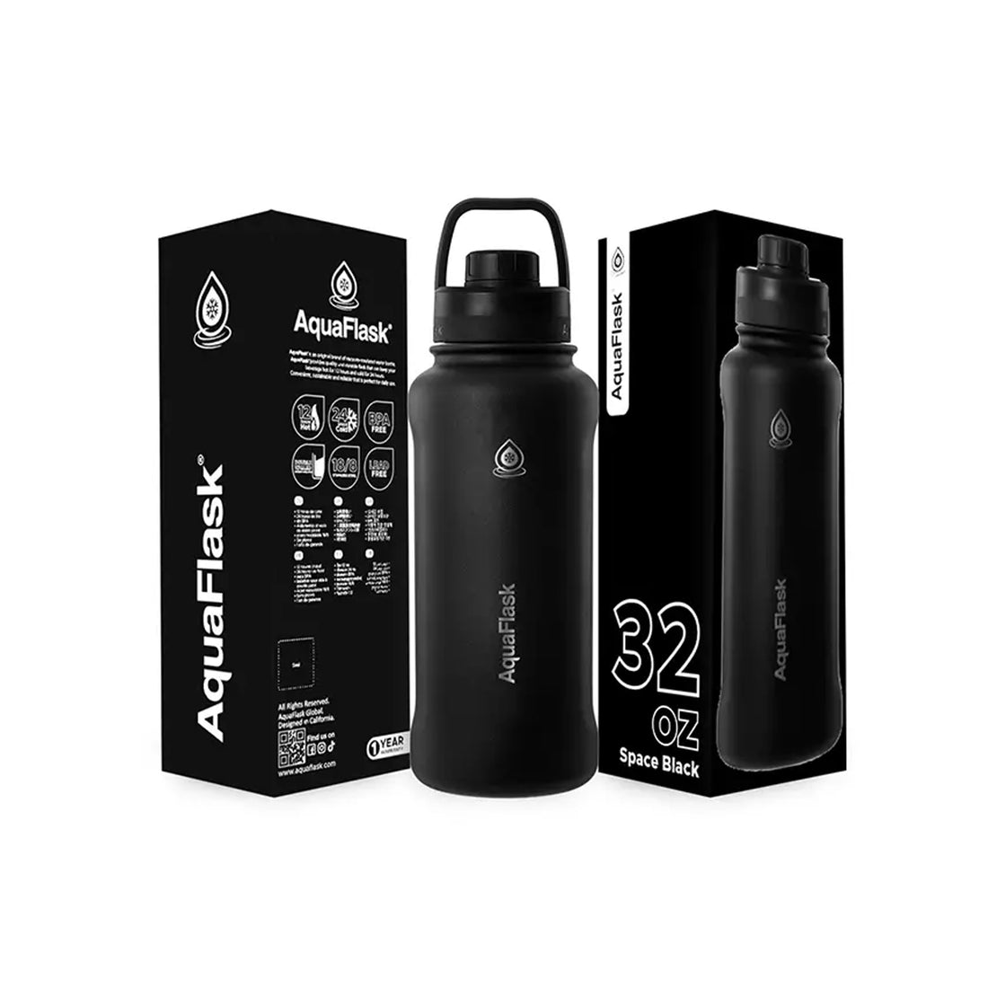 Aquaflask FLASK BOTTLE Aquaflask Sport 950ml Flask Space Black AF-V200