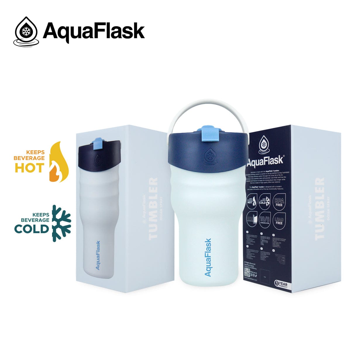 Aquaflask FLASK BOTTLE Aquaflask Tumbler 600ml Ocean Spray AF-V169
