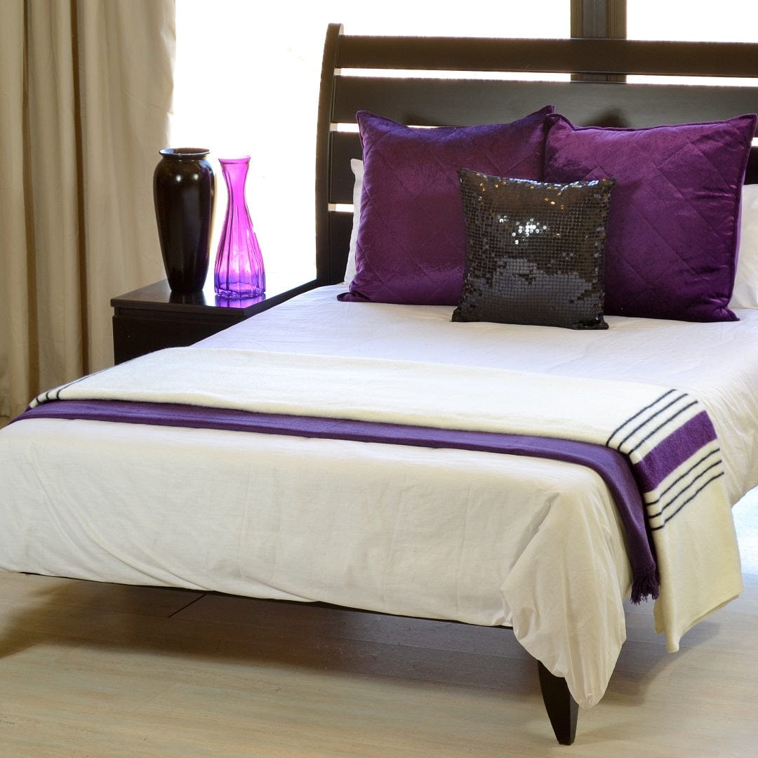 ARANDA blanket Aranda Whitney Xhosa Blanket 190x220cm White/Purple AW14Z (7813824381017)