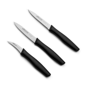ARCOS CUTLERY Arcos Nova Paring Knife 3 Piece Set 100 mm Black 8.189500 (7666936447065)