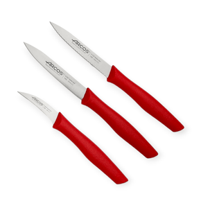ARCOS CUTLERY Arcos Nova Paring Knife 3 Piece Set 100 mm Red 8.189622 (7666950340697)