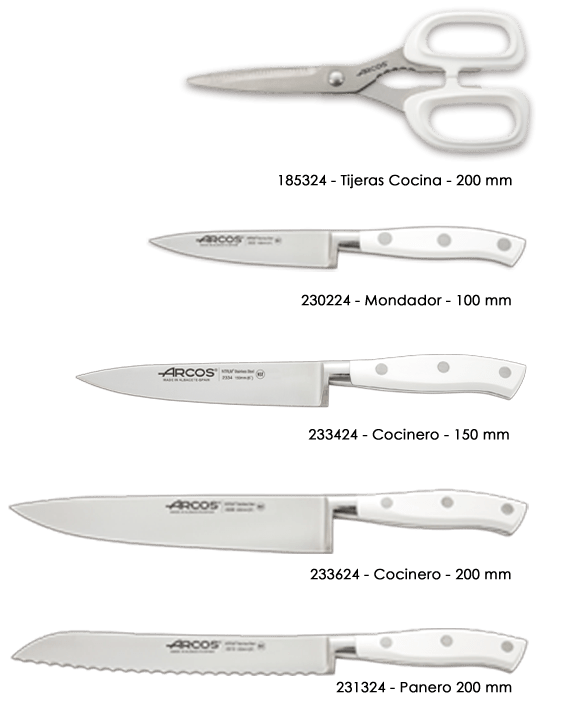 ARCOS Knife Arcos Rivera Blanc Block Knives Set 5 Piece 8.234524