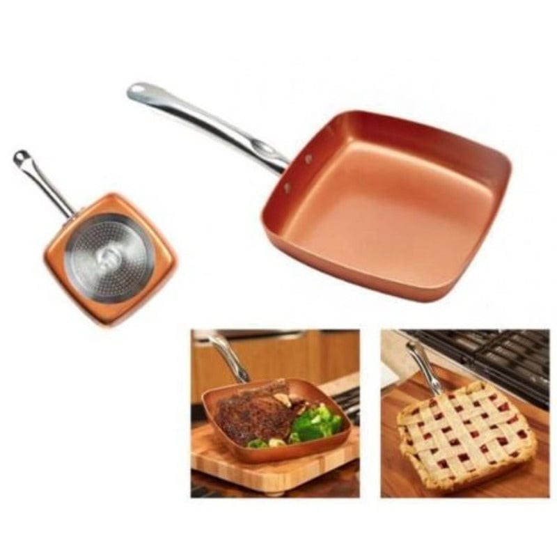 Homemark FRYING PAN Copper Chef - 24cm Square Pan- Without lid - Non Stick Coating (4742145474649)