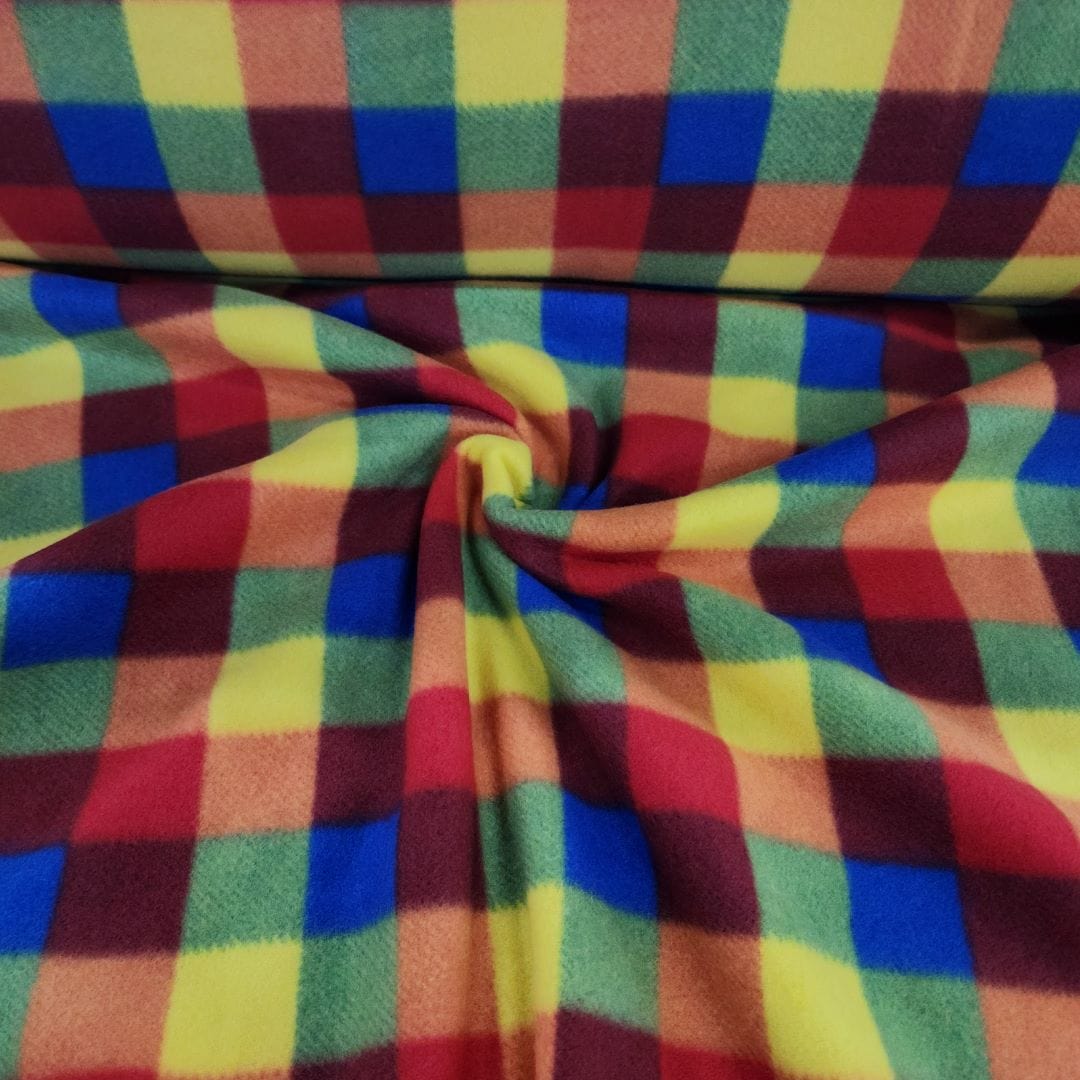 MHC World Printed Fleece Fabric Multi Block 150cm (7288977850457)