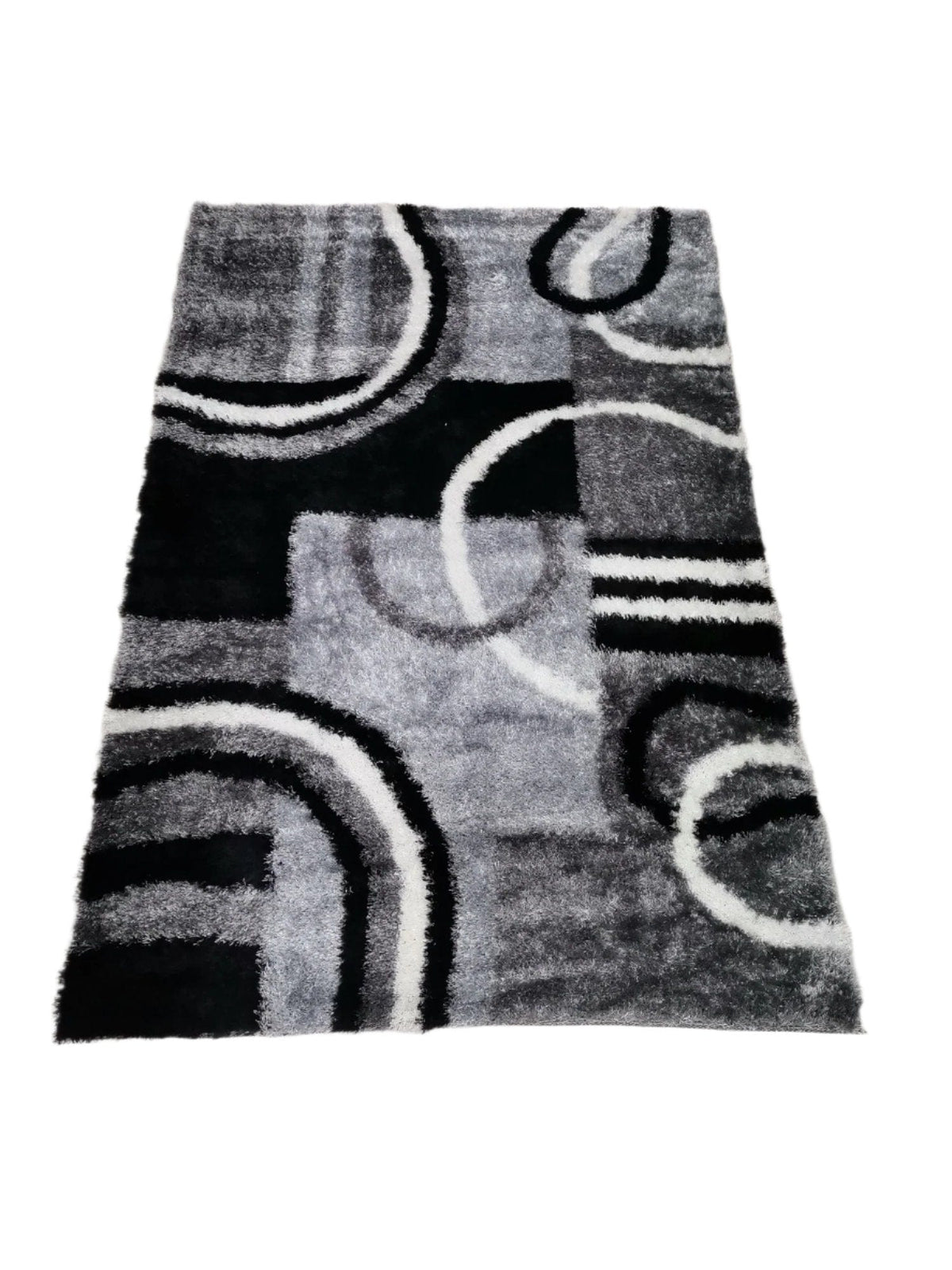 Komfort RUG Komfort Chino Shaggy Rug Grey/black 136x200cm (7883031347289)