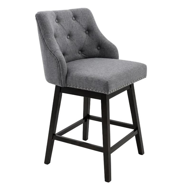 Button Swivel Counter Stool NFK009GR DK Grey 24in.