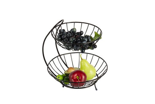 Continental Homeware Plasticware Continental Houmeware Double Layer Fruit Basket Black CH736 (7299230335065)