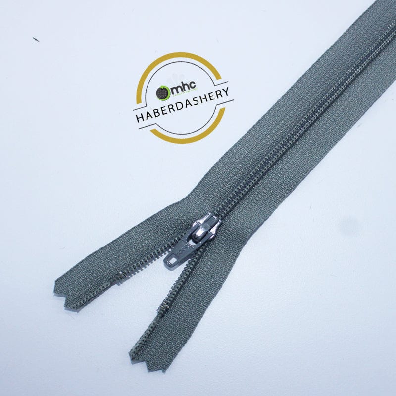 YKK ZIPS Habby Grey Ykk Nylon Zips 40cm (7021680623705)