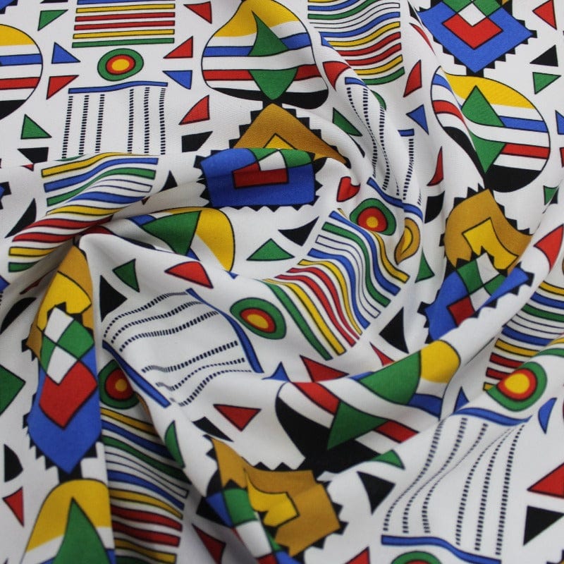 Mini Matt Printed Mini Matt White Ndebele Col.3 150cm (7038286495833)