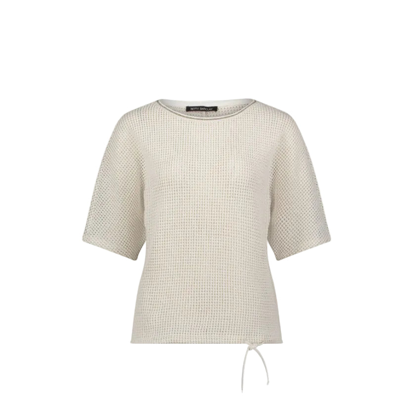 Betty Barclay Ladies Textured T-shirt With Drawstring-Off White 2728/1730