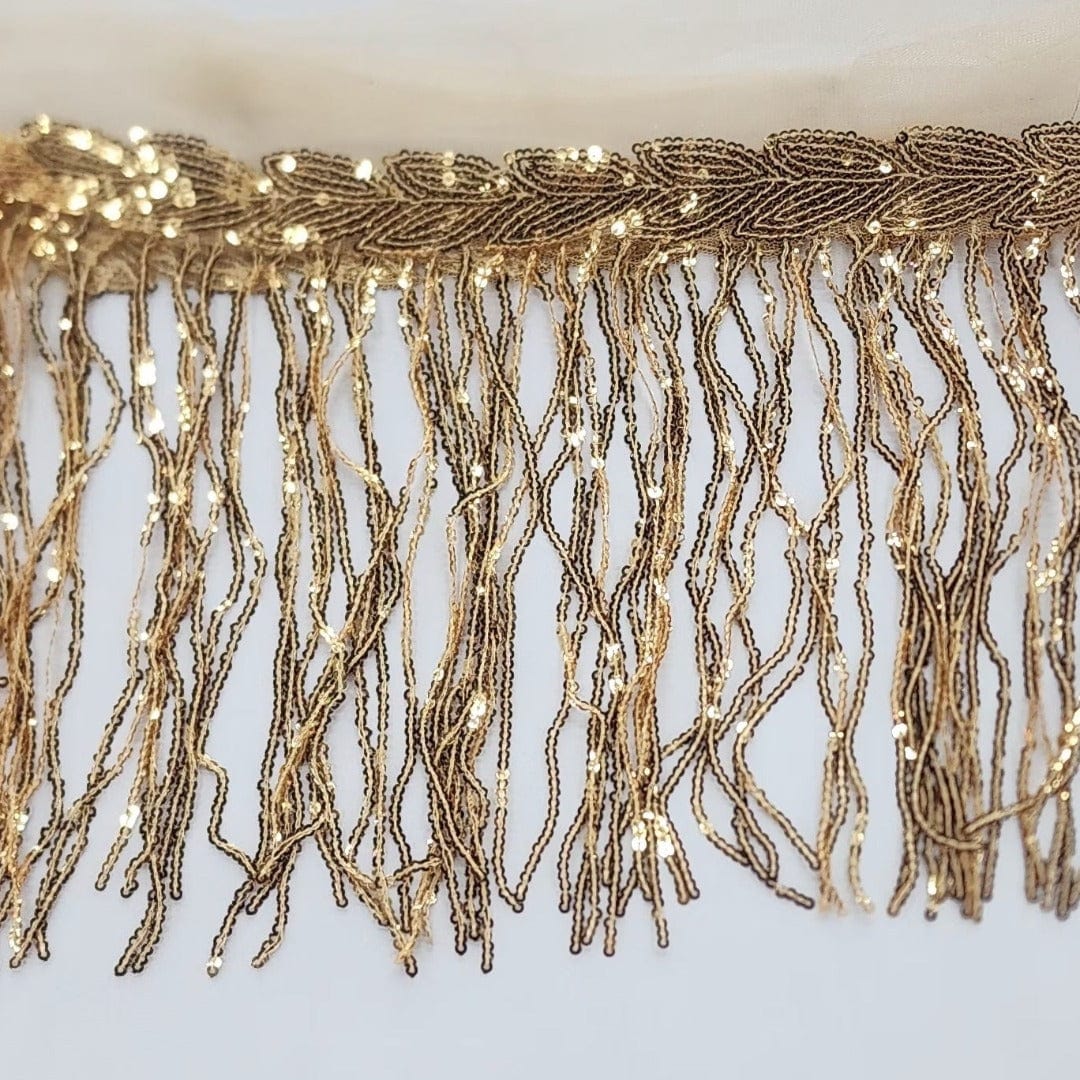 FRINGING HABBY Beige Sequin Fringing 20 cm (7758543519833)