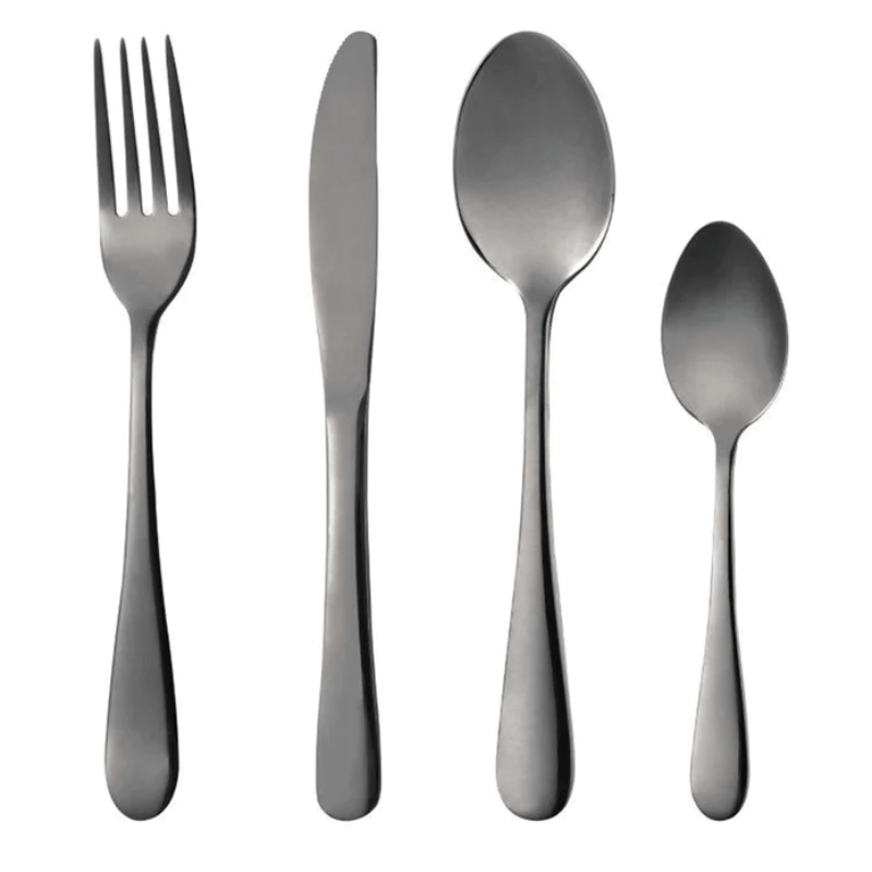 Bergner CUTLERY Bergner Cutlery Black Shiny Stainless Steel 24 Piece (4324030152793)