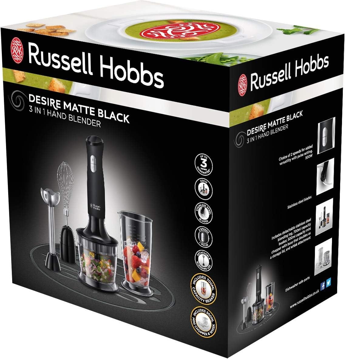 Russell Hobbs Hand Blender Russell Hobbs 3-in-1 Hand Blender Matte Black 24702SA (7419383349337)