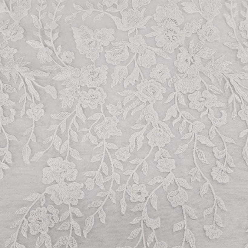 LACE Dress Fabrics Bridal Emb Lace White 11156 130cm (7781381570649)