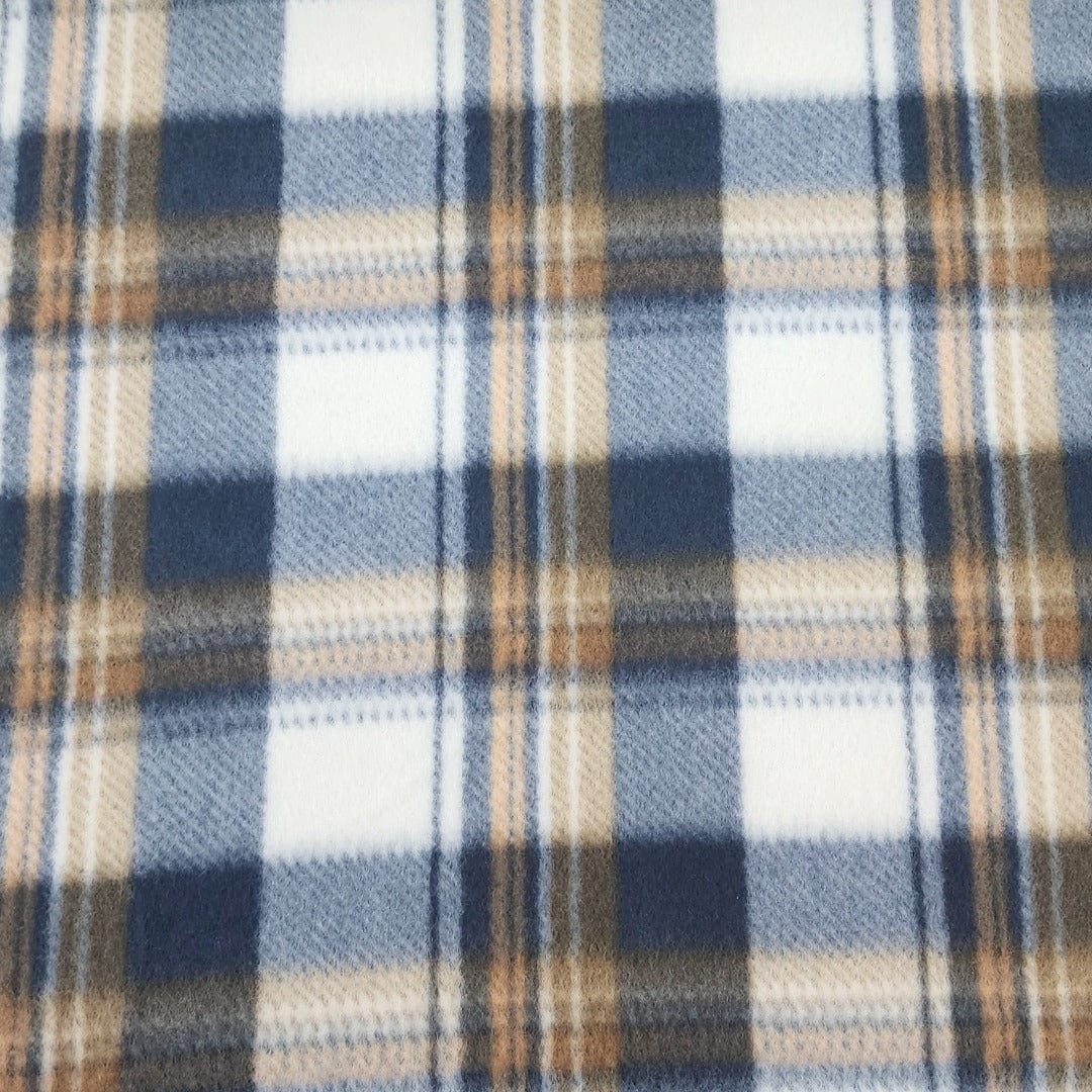 Fleece Dress Fabrics Printed Polar Fleece Fabric Beige/Cream/Navy 150cm (7487550718041)