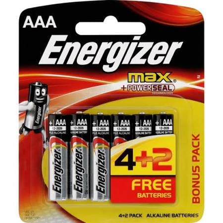 Energizer Batteries Energizer Max +Power Seal AAA (6 pack) (2099973193817)