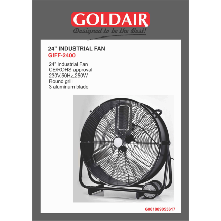 Goldair Goldair 24 Inch Black Floor FanGIFF-2400 (7396942151769)
