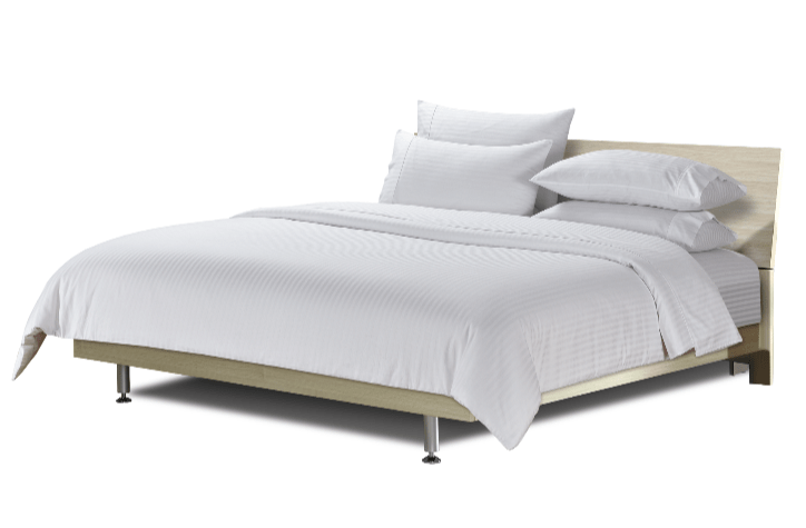 SIMON BAKER Duvet Cover Queen  Duvet Cover Set White Simon Baker 250 Thread Count Egyptian Cotton Stripe Duvet Cover Set White (6596041211993)