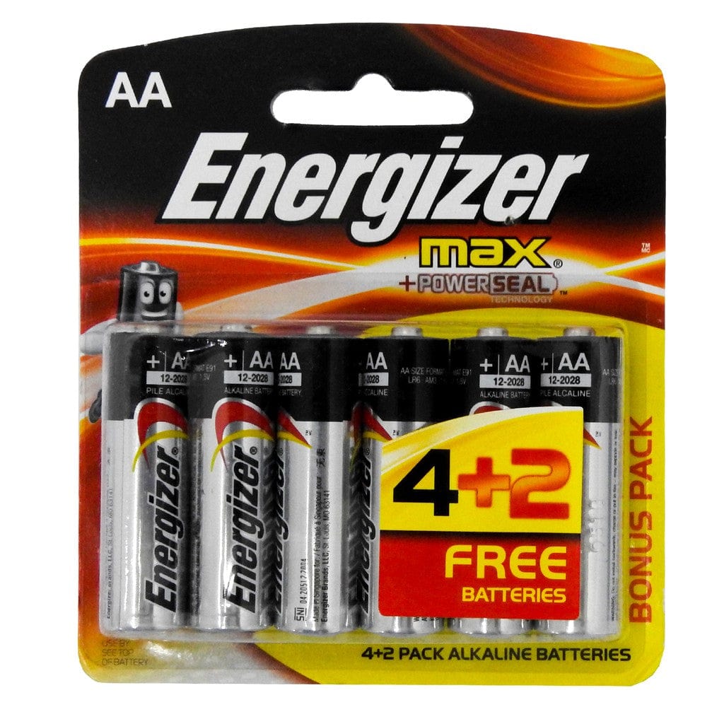 Energizer Batteries Energizer Max +Power Seal AA (4+2 pack) (2099972178009)