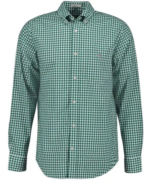 Gant Shirts Gant Men's Regular Classic Poplin Gingham Shirt Deep Forest Green