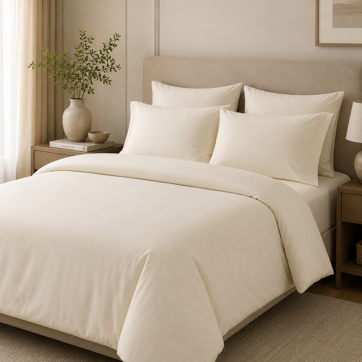 Fabric Egyptian Cotton Cream 100% Cotton TC400 280cm