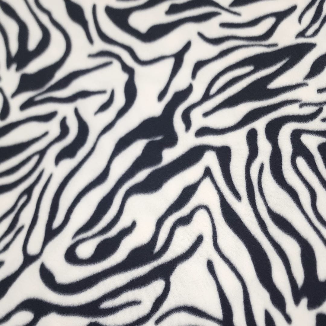 Fleece Habby Printed Polar Fleece Fabric Zebra 150cm (7486917345369)