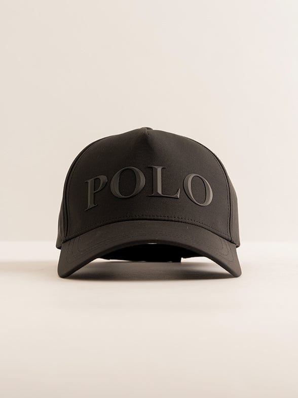 Polo Caps Polo Men's 6 Panel Pyramid Polo Peak Black (7813331845209)