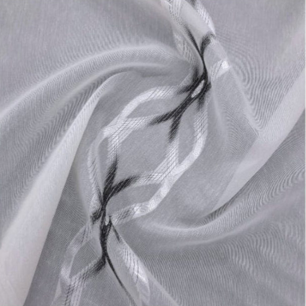 BAH Lace & Voile Fabrics Black Golden Chain Voile Collection 280 cm