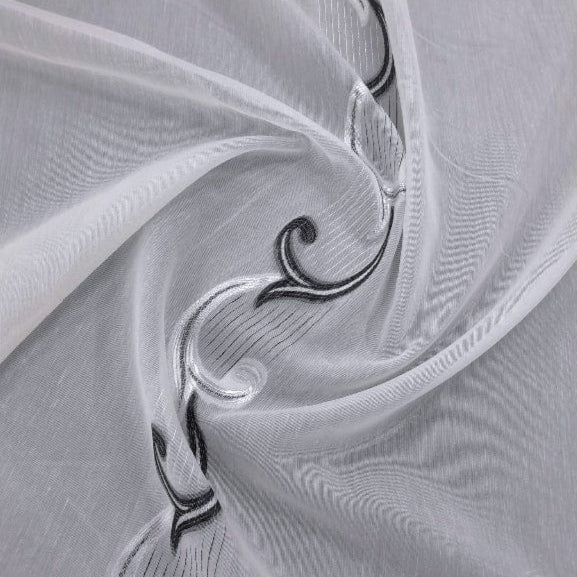 BAH Lace & Voile Fabrics Black Melissa Voile Collection 280 cm
