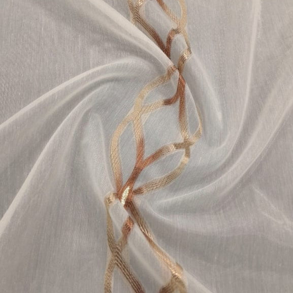BAH Lace & Voile Fabrics Gold Golden Chain Voile Collection 280 cm