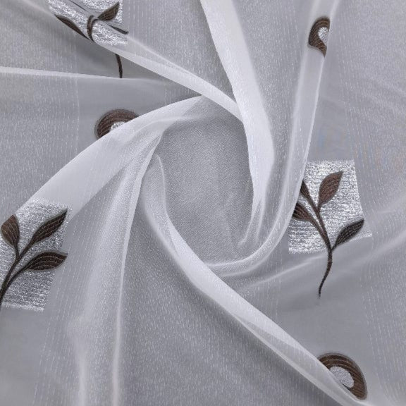 BAH Lace & Voile Fabrics Simleaf Cotton Voile Dark Brown 280 cm