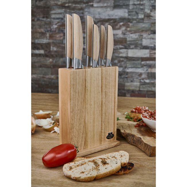Ballarini CUTLERY Ballarini Tevere 7 Piece Knife Block Set Nature BAL18590-007-0