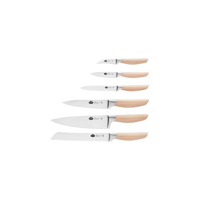 Ballarini CUTLERY Ballarini Tevere 7 Piece Knife Block Set Nature BAL18590-007-0