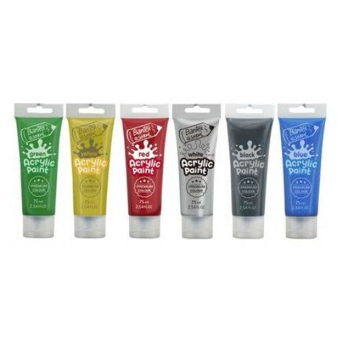 Bantex Pencil Box Bantex, Acrylic Paint 75ml - Set of 6