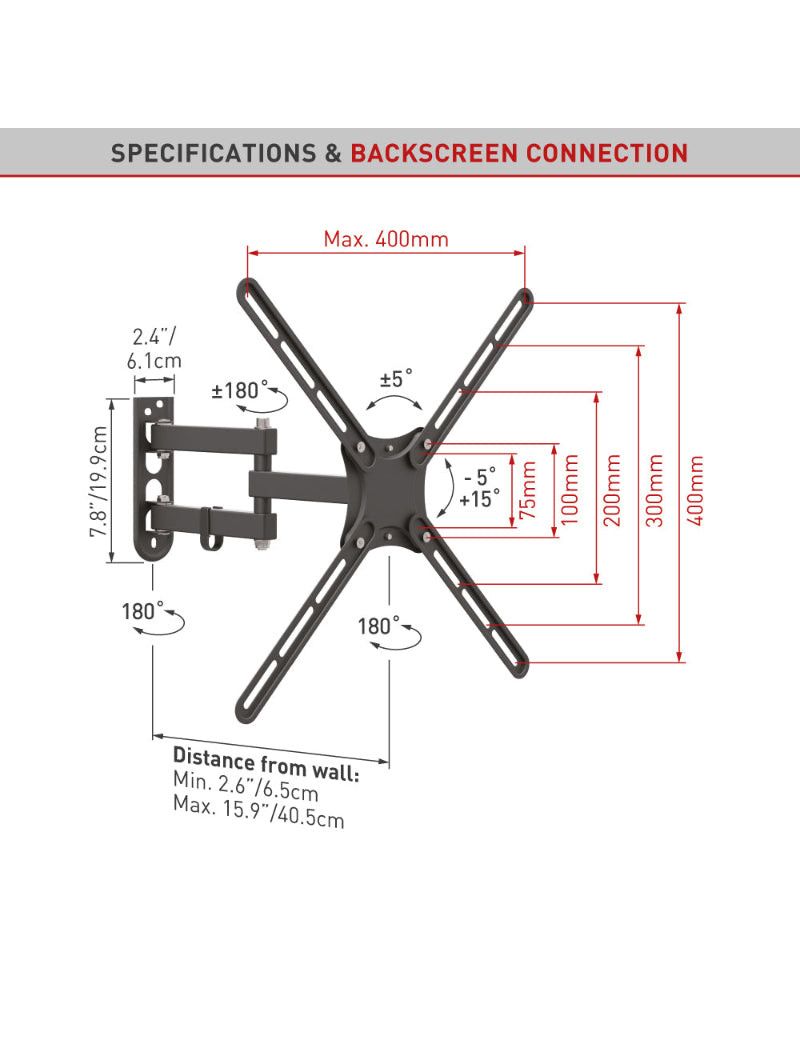 Barkan TV Bracket Barkan 13 - 65'' TV Bracket Full Motion - BRAE3433