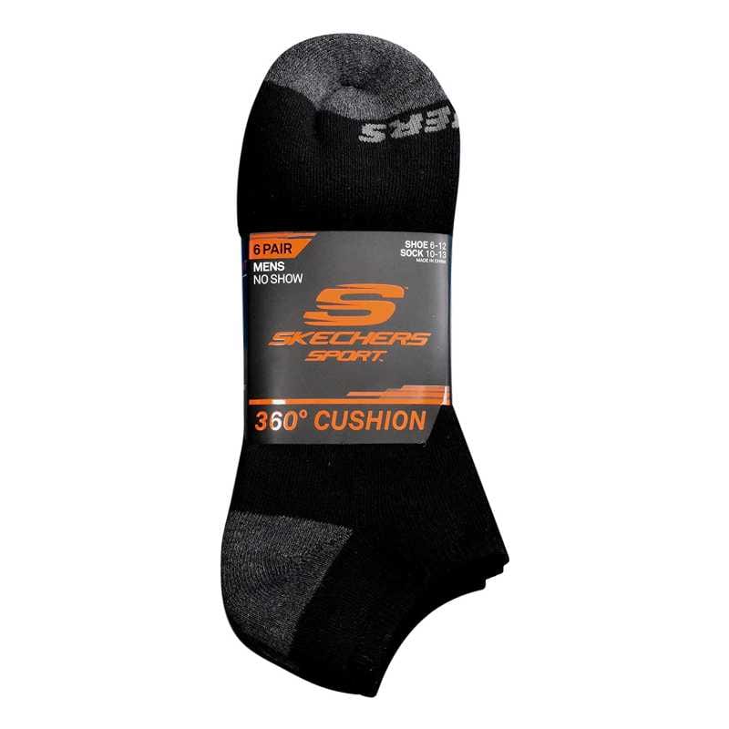 skerchers Socks Skechers Sport - Men's Cushioned No Show Socks - Pack of 6 Pairs (4594499846233)
