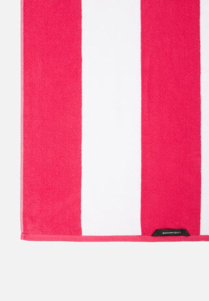 Linen House TOWEL Linen House  Beach Towel Ruby Cabana 80X160 (4779586355289)