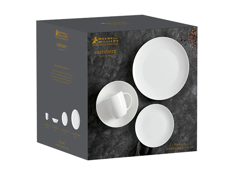 Maxwell & Williams Cashmere Resort Coupe Dinner Set 16 Piece BC188216